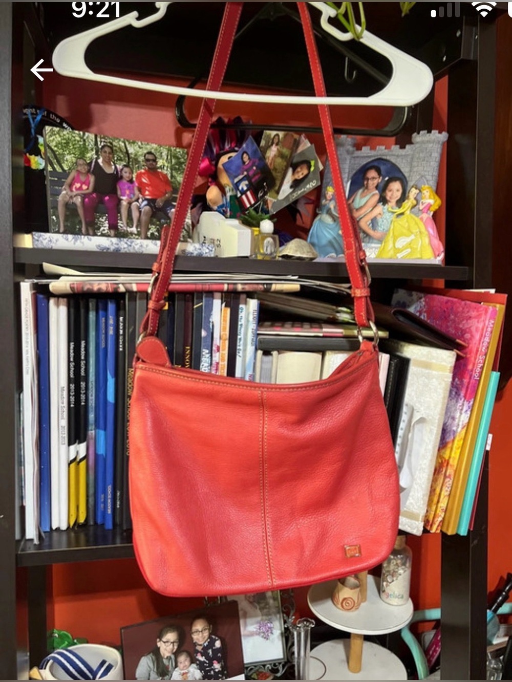 The Sak Leather Hobo Shoulder Bag Purse Scarlet Red